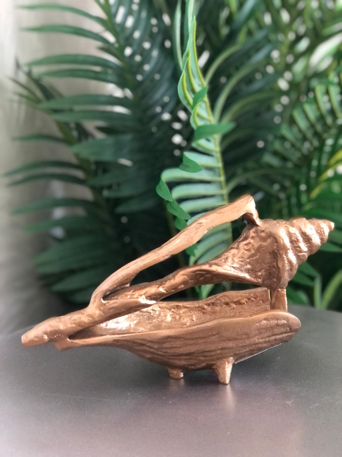 Metal Gold Deniz Kabuğu Dekoratif Obje 24x14cm