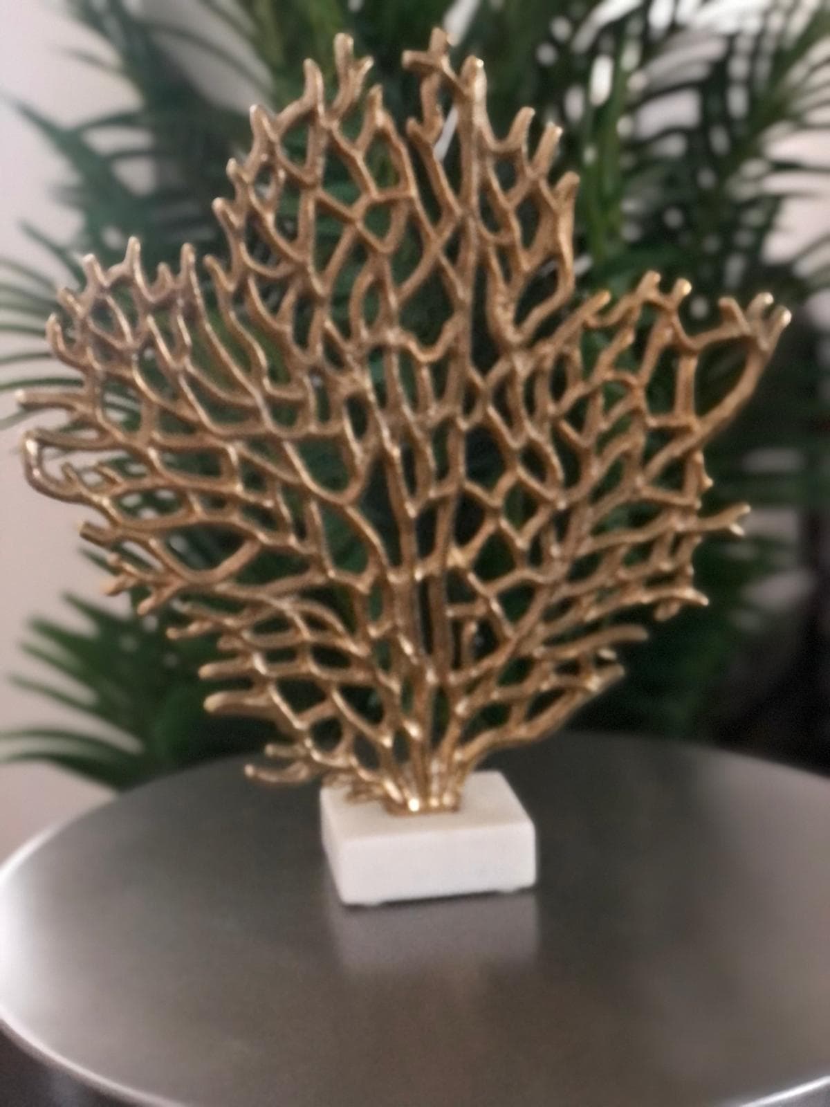 Gold Metal Mercan Ağaç 30x6x58cm