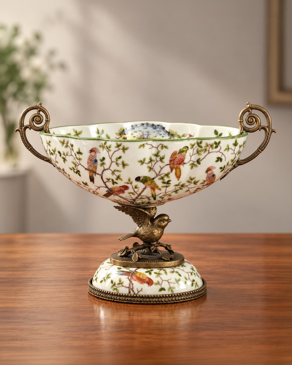 Krem Kuşlu Gondol 20x40x28cm